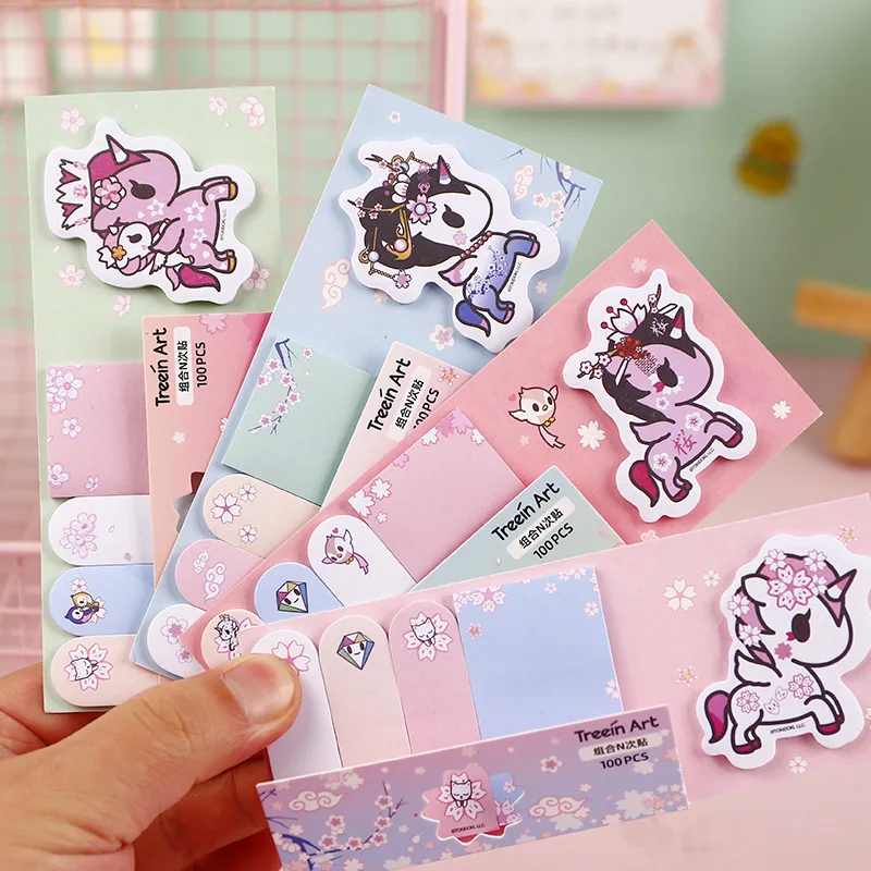 40 шт./лот Kawaii Единорог блокнот для записей Липкие заметки милые N Times канцелярские