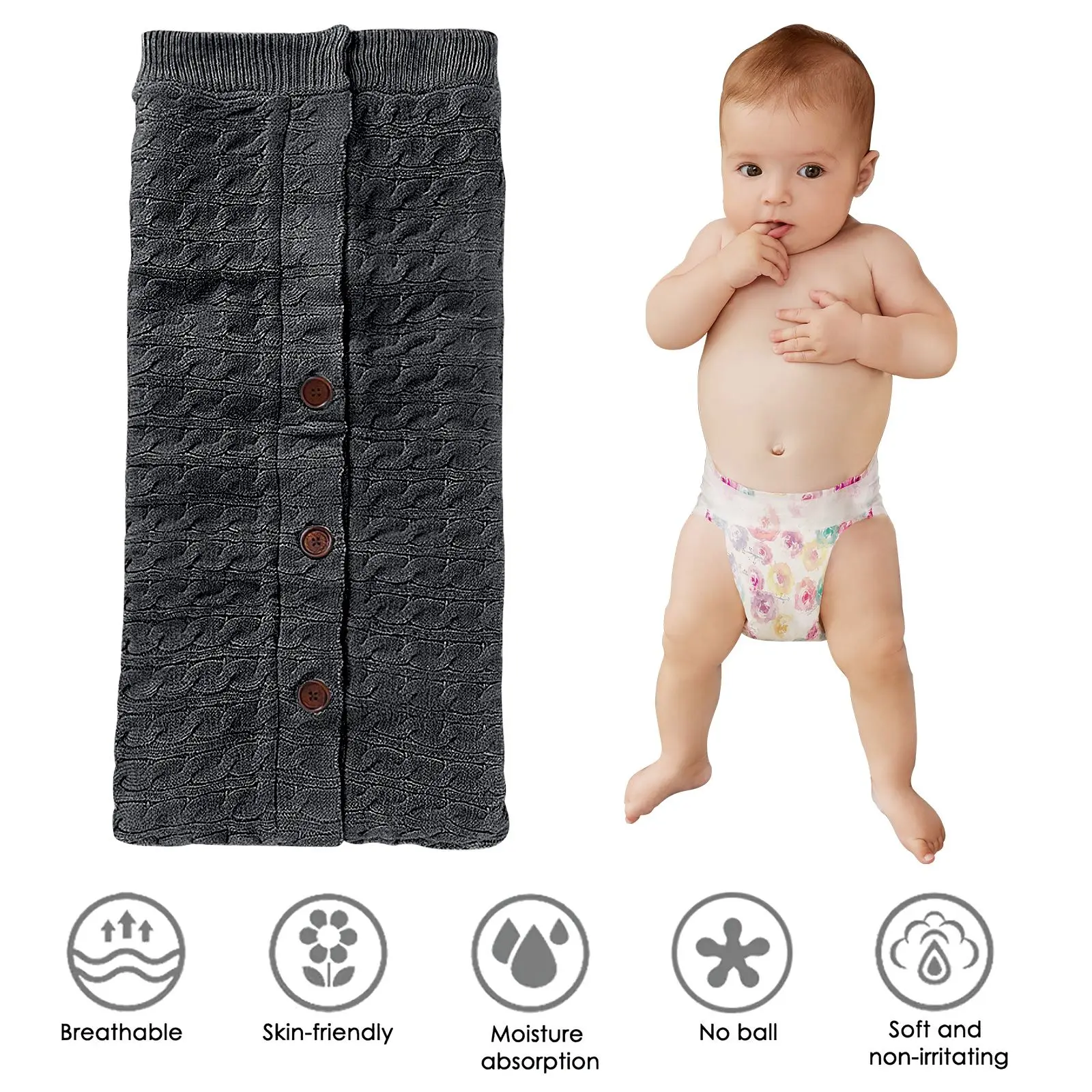 Зимние теплые детские одеяла вязаный крючком свитер с пуговицами толстый теплый