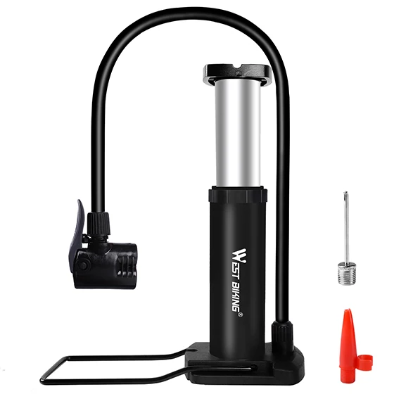 without gauge black WEST BIKING велосипед ножной активированный напольный насос с манометром цикл воздушный насос мини портативный 80PSI велосипед шины напольный насос - Цвет: without gauge black