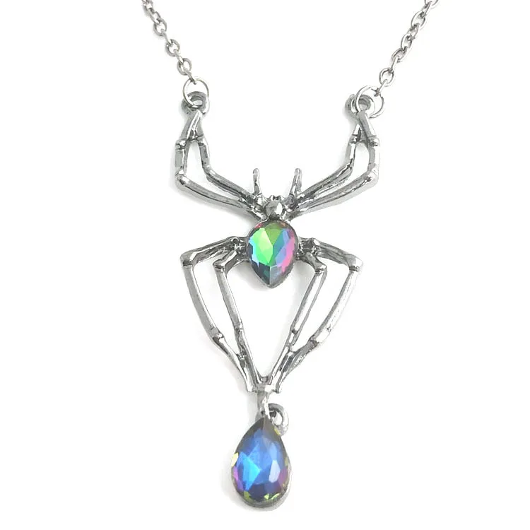 Готический циркон длинные ноги ожерелье с пауком для женщин мужчин рок хип-хоп