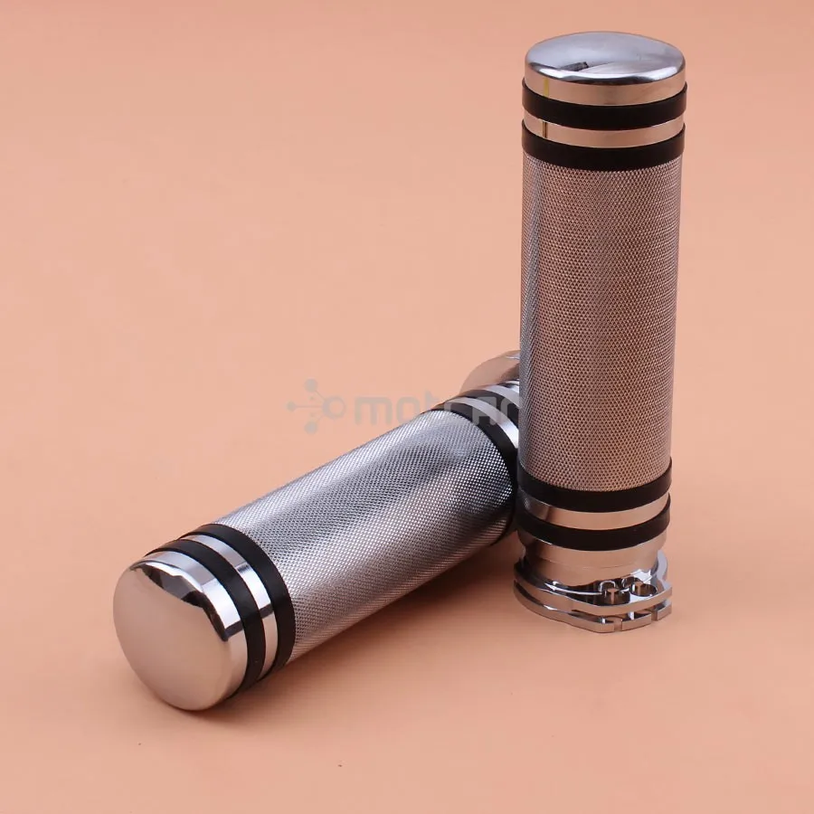 1 дюймов 25 мм Серебристые алюминиевые мотоциклетные рукоятки с рукояткой