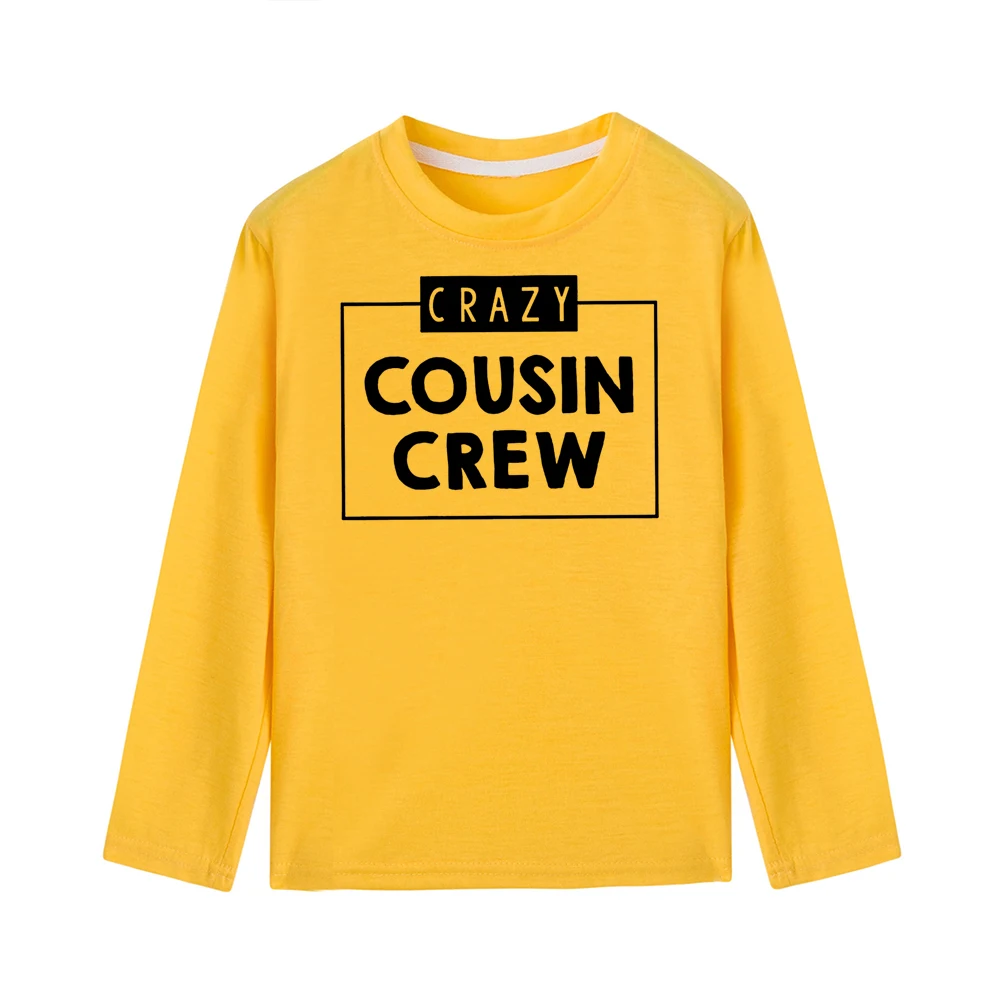 52B9-KLTYE- Детская футболка Crazy Cousin Crew; модная футболка с длинными рукавами для малышей; одинаковые футболки для мальчиков; Детские повседневные футболки с круглым вырезом - Цвет: 52B9-KLTYE-