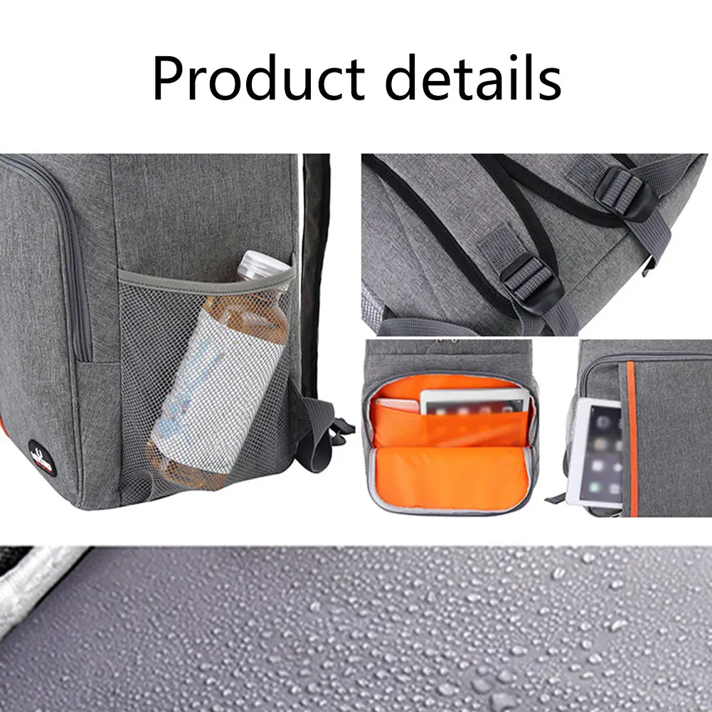 

Large Capacity Cool Warm Insulated Bag Leak Proof Lunch Backpack Thermal Picnic Bag Picnic Food Beverage Storage Bag Waterproof
