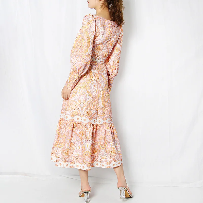 

Two Piece Set Crop Top And Long skirt Elegant Women Sexy Summer Vintage Print Chic Beach Clothes lounge wear vetement femme