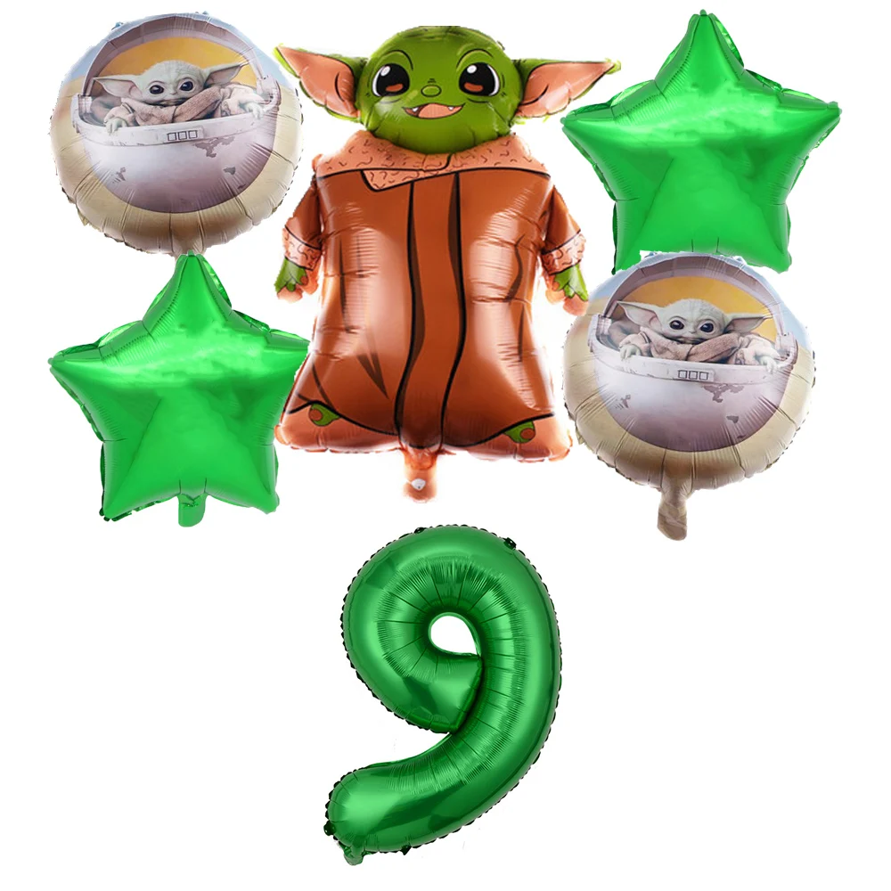 Фольгированные воздушные шары Yoda 6 шт./Лот зеленые Звездные украшения для дня