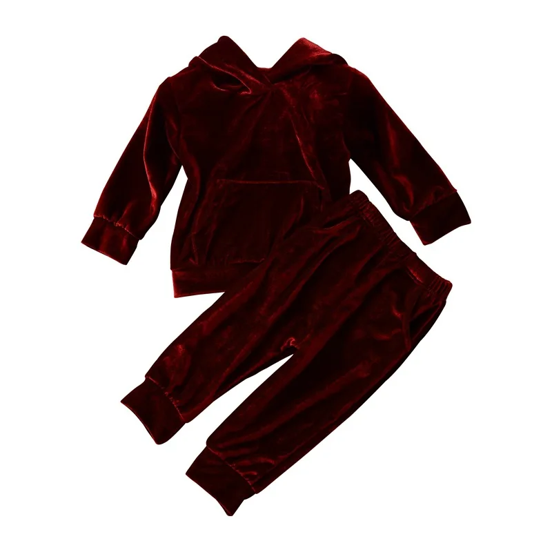 

Children Velvet Clothing Set Hoodies And Pants Suit For Kids Thicken Jogging Costume For Boys Girls Sports Suit Dropshipping