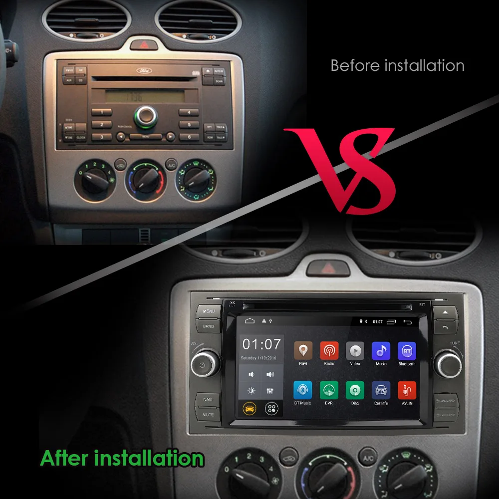 Android 9 0 черный серебристый автомобильный dvd плеер Авторадио аудио для Ford Focus 2 3 Mondeo