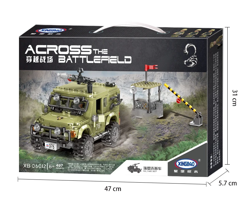 

World War Military Theme Building Blocks 497Pcs Ryan Car War chariot Blocks Bricks Toys Educational Toys for Children