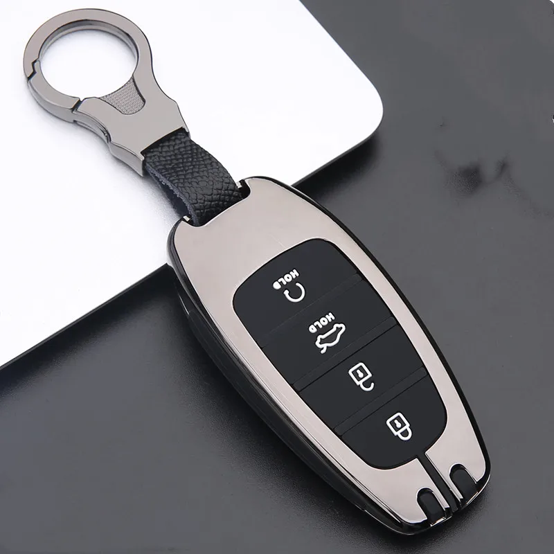 

Car Key Case Cover for Hyundai Solaris Sonata Hybrid NEXO NX4 New Grand Santa Fe Tucson 2020 2021 Accessories Car-Styling