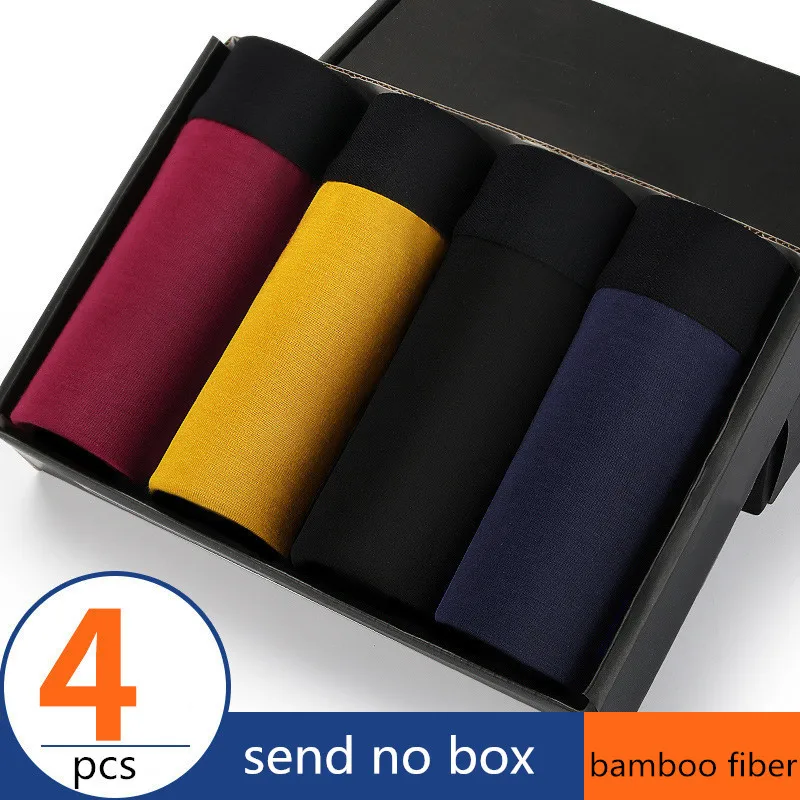 Мужские трусы-боксеры удобные дышащие 4 шт./лот | Мужская одежда