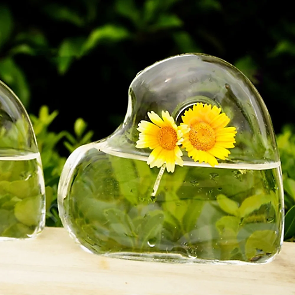 Ваза гидропоника Стеклянная емкость для рыбок гладкая прозрачная маленькая