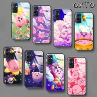 k kirbys game cartoon tempered glass smart phone case for oneplus oppo realme 5 6 7 8 9 t find x3 pro nord gt cover cell fashion