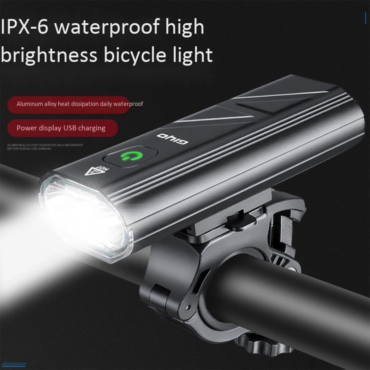 

GIYO Bike Headlight Bicycle Light USB Rechargeable Waterproof 6 Light Modes for Road Cycling Safety Flashlight