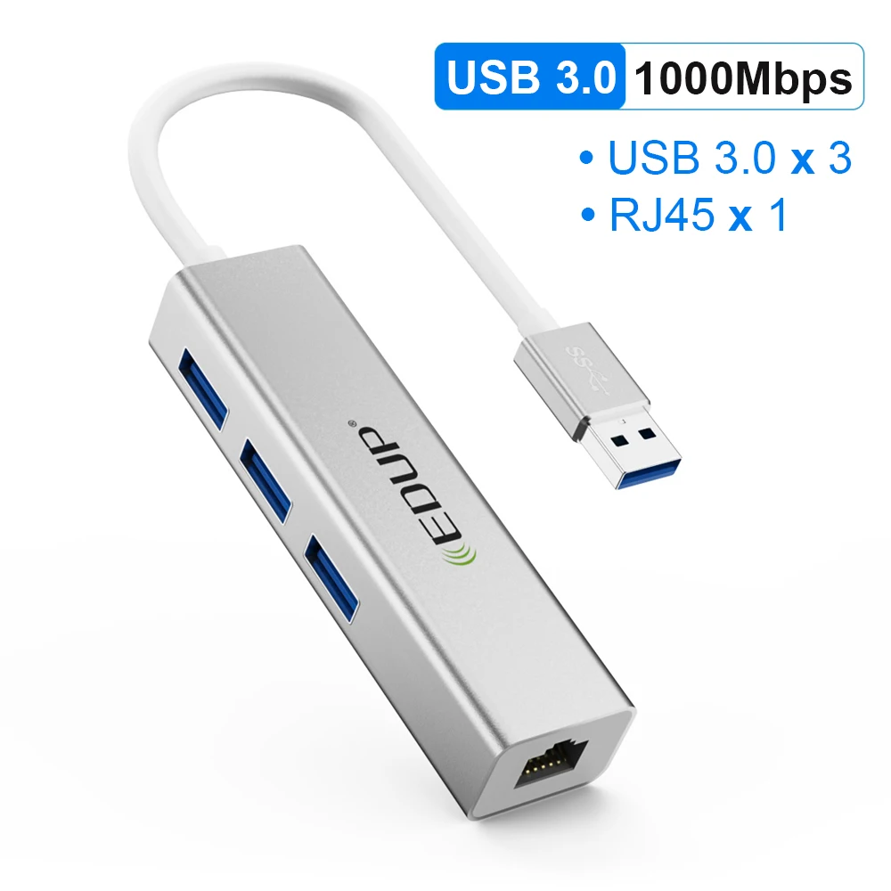 Концентратор USB3.0 к RJ45 TypeC порт адаптер 3 док проводной для ПК ноутбука компьютера