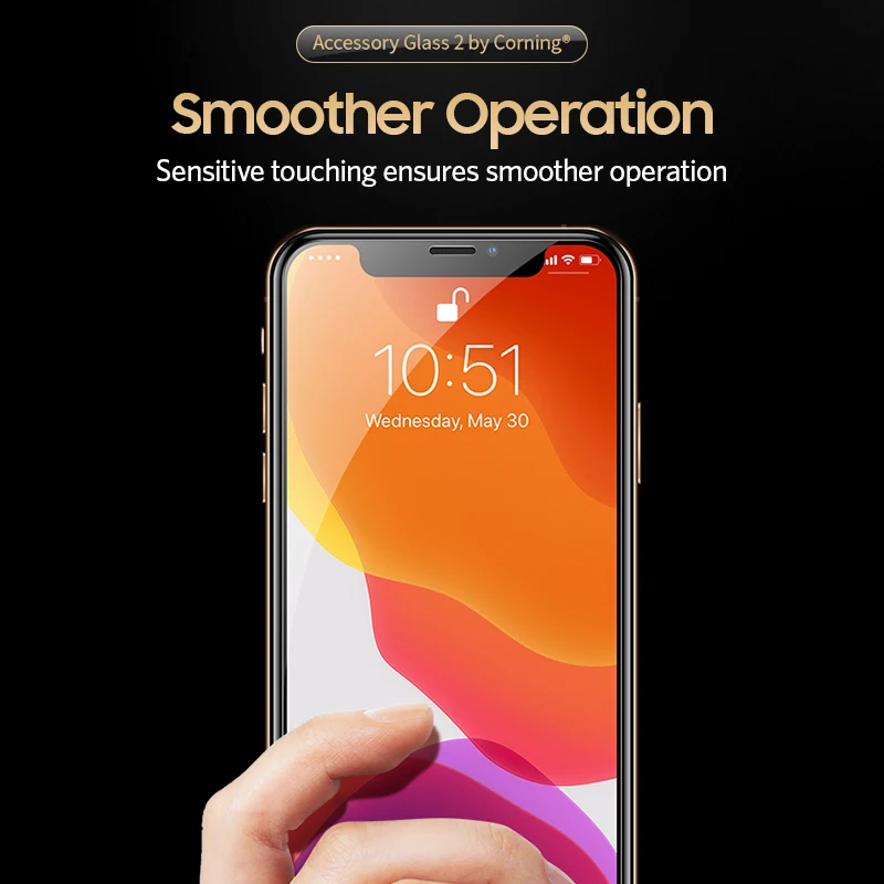 Защитное стекло Benks Corning 9H закаленное с закругленными краями для iPhone 7/8/X/XS/11 Pro Max