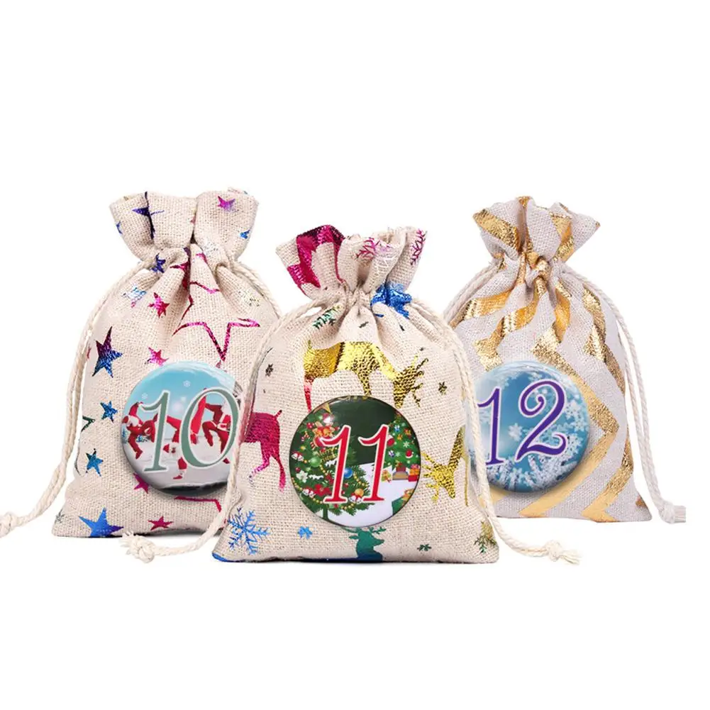 Рождественский узор конфетная сумка 1 24 календарь Комплект хлопок льняной