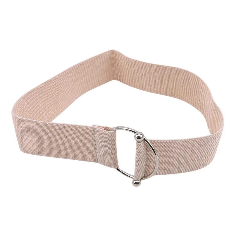 

Women Belts Elastic Solid Color Simple Waist Ladies Round Buckle Metal Decoration Coat Sweater Fashion Dress Accessories