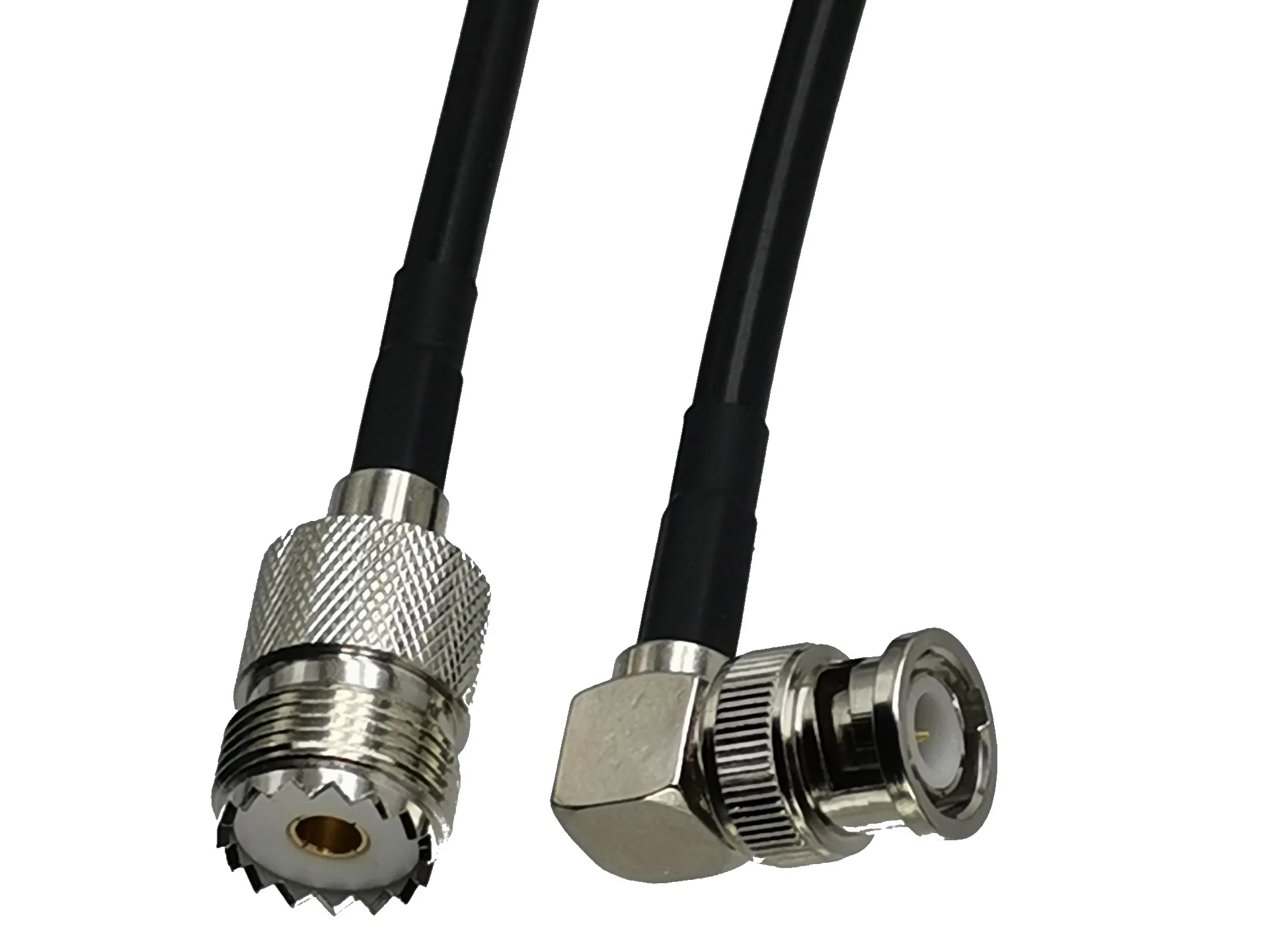 

1pcs RG58 UHF SO239 Female Jack to BNC Male Plug Right Angle RF Coaxial Connector Pigtail Jumper Cable New 6inch~5M