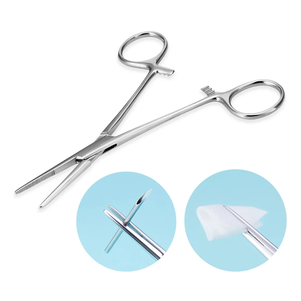

1PC Surgical Steel Self-Locking Piercing Clamps Straight Hemostat Forceps Tweezer Ideal Hemostats for Body Piercing Jewelry Tool