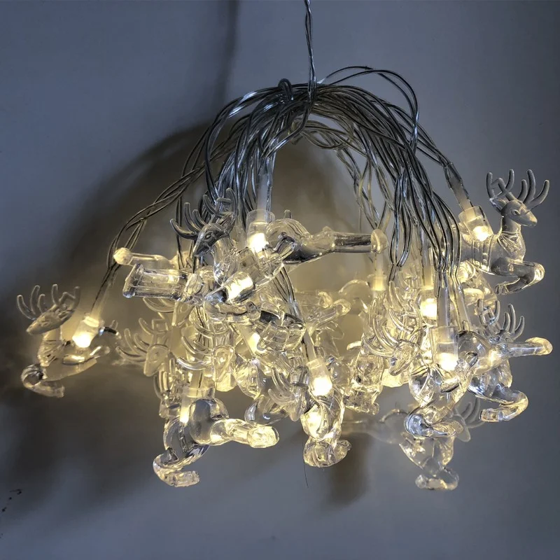 

Reindeer Fairy Lights Christmas Led String Lights for Indoor Home Bedroom Window Decoration Battery Holiday Ornament Kurtyna Led
