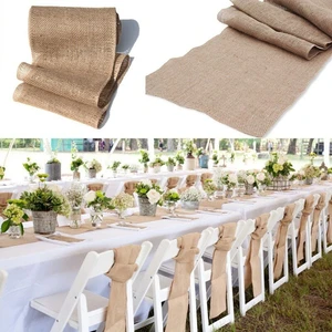 30x275cm Hessian Table Runners Lace Runner Natural Burlap Rustic Wedding Jute Imitated Linen Kitchen Tools Accessories