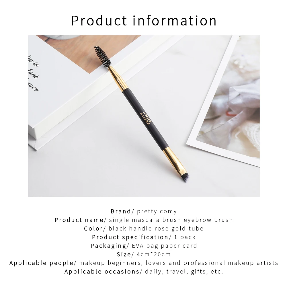 Pretty Comy двусторонняя кисть для бровей мягкая нейлоновая щетина пудры инструмент