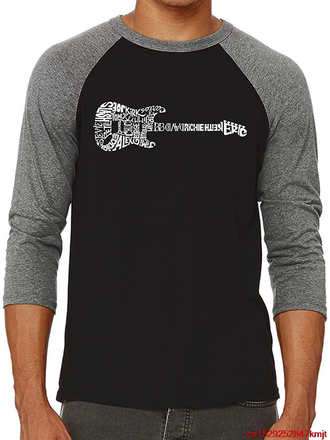 FGHFG Мужской Реглан Бейсбол слово искусство TFGHFG рубашка Рок гитара - купить по