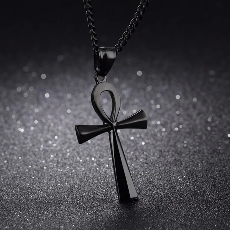 Simple Classic Fashion Cross Egyptian Ankh Life Symbol Antique Silver Color Pendant Short Long Chain Necklaces Jewelry For Women | Украшения