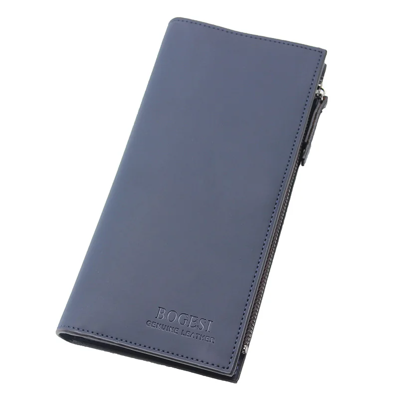 Повседневные Брендовые мужские длинные бумажники двойные одноцветные клатчи