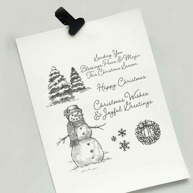 2020 новый хит продаж Счастливого Рождества силиконовый прозрачный Печатный штамп