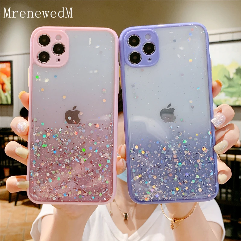 Роскошный блестящий прозрачный силиконовый чехол для iPhone 13 Mini 12 11 Pro Max XS XR SE2 7 8 Plus