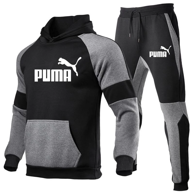 

New sports suit men's sportswear 2-piece thickened fleece hoodie + pants autumn and winter warmth casual men's sportswear coat j