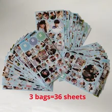 36sheets/lot Korean super star band sticker pack army Toy For girl boy Luggage Skateboard Laptop bomb Waterproof Sticker set