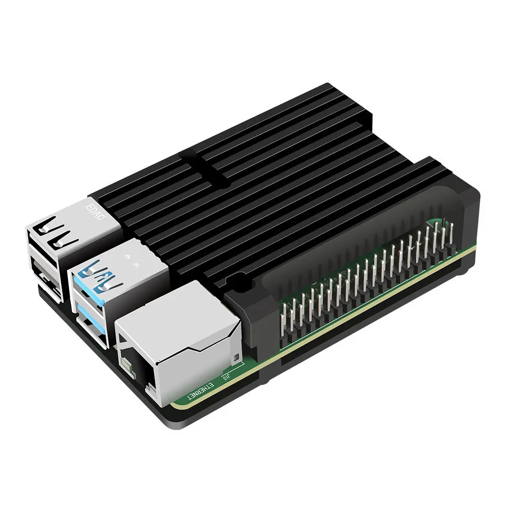 Raspberry Pi 4 4B чехол Корпус с ЧПУ алюминиевая крышка радиатор вентилятор охлаждения для Raspberry Pi 4 Модель B - Цвет: Pi 4Case without fan