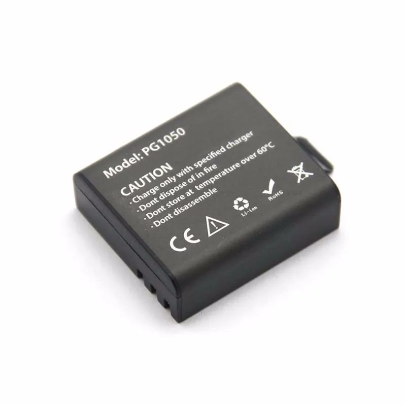 Eken 2 шт./компл. 3,7 в PG 1050 мАч батарея для eken SJCAM Экшн-камера h9r h8r h6s h5s H3r C30 F68 SJ4000 с двойным зарядным устройством