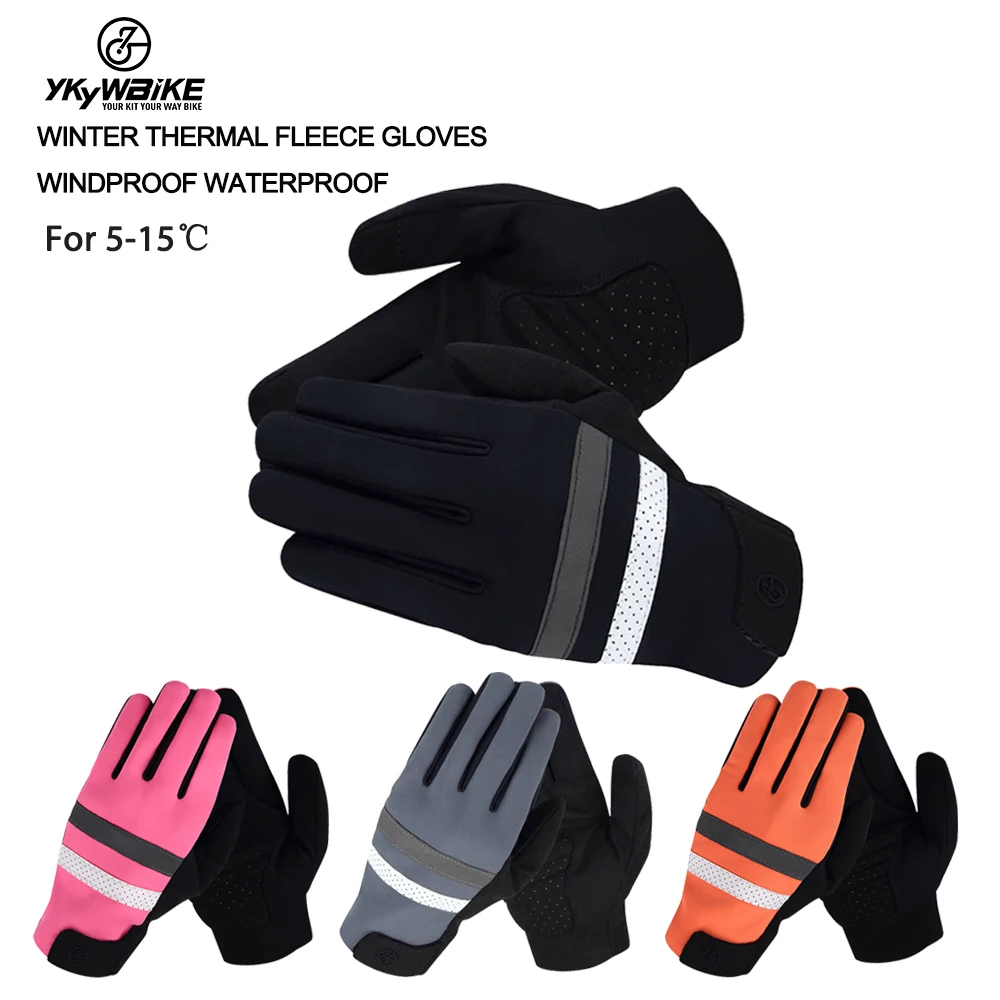 

Ykywbike Winter Cycling Gloves Bicycle Gloves Windproof Waterproof Thermal Warm Fleece Mtb Gloves Long Distance Cycling Gloves