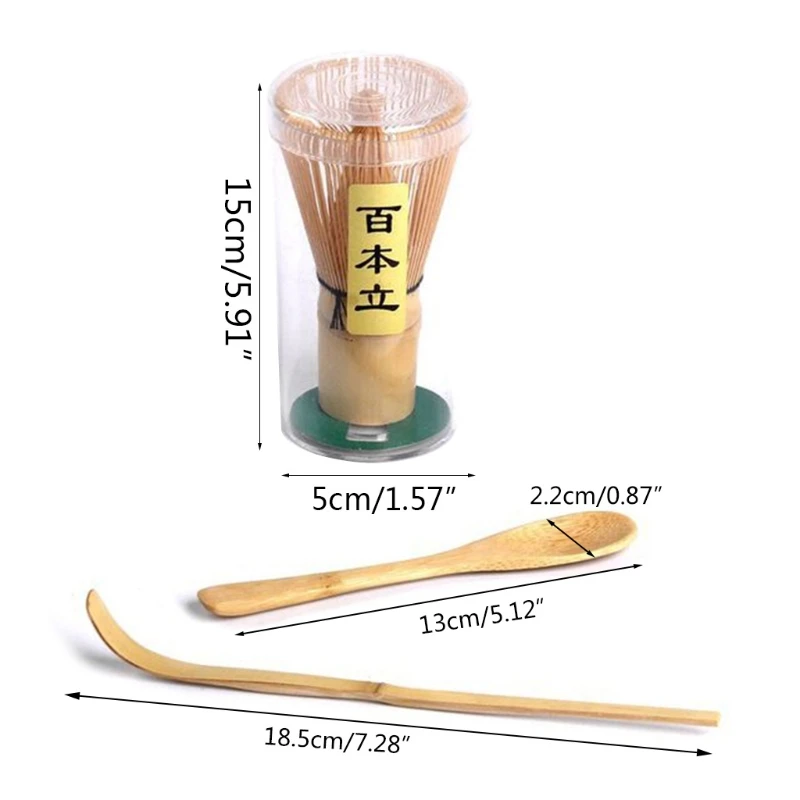 

C5AC Tea Set, Matcha Whisk Chasen, Traditional Scoop Chashaku, Tea Spoon, The Perfect Set to Prepare a Traditional Cup of Mat