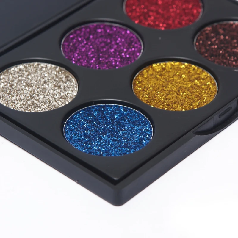 6 цветов Тени для век Палитра Золотой Шиммер тени Палетка Гламурная макияж