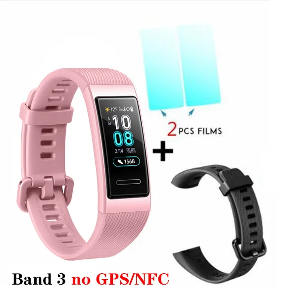 3pink n black n film Huawei Band 3 Pro Band 3 0,95 дюймов Поддержка gps NFC трекер плавание Водонепроницаемый Bluetooth фитнес-трекер сенсорный экран - Цвет: 3pink n black n film