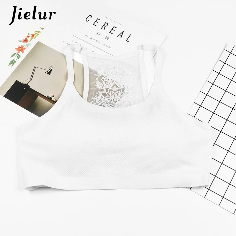 Женский топ с цветочной вышивкой Jielur черный укороченный топ-бандо запахом лето