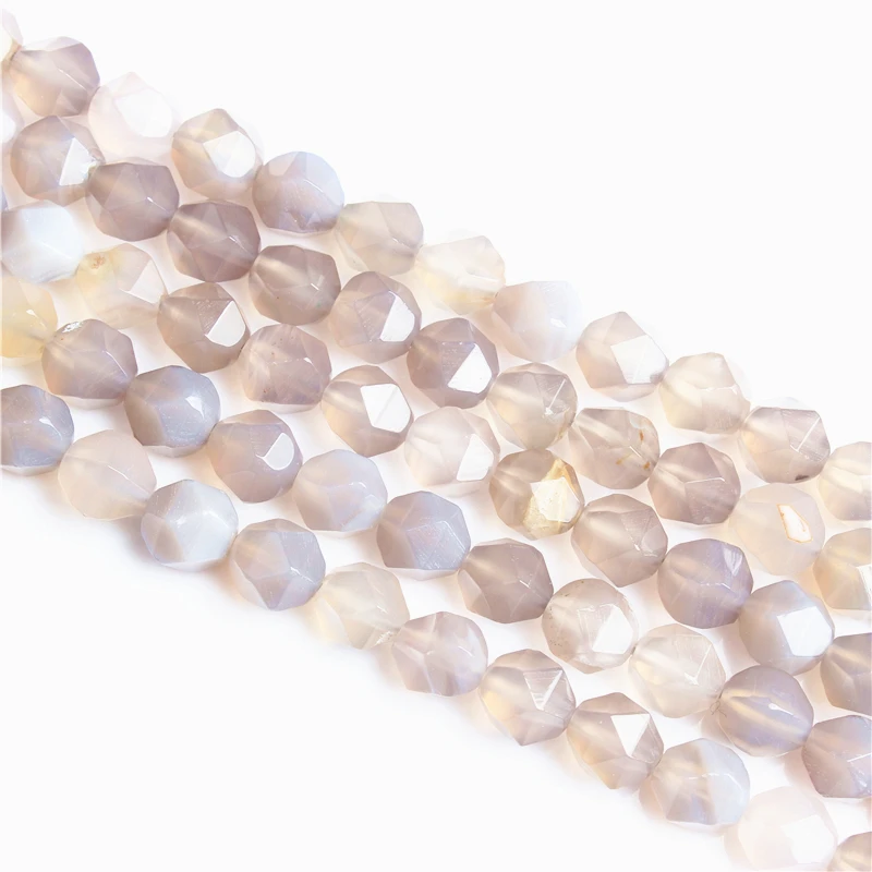 

Grey Striped Agate Faceted Polygonal Round Beads For Jewelry Making Strand 15" DIY Bracelet Necklace Jewelry Beads Wholesale
