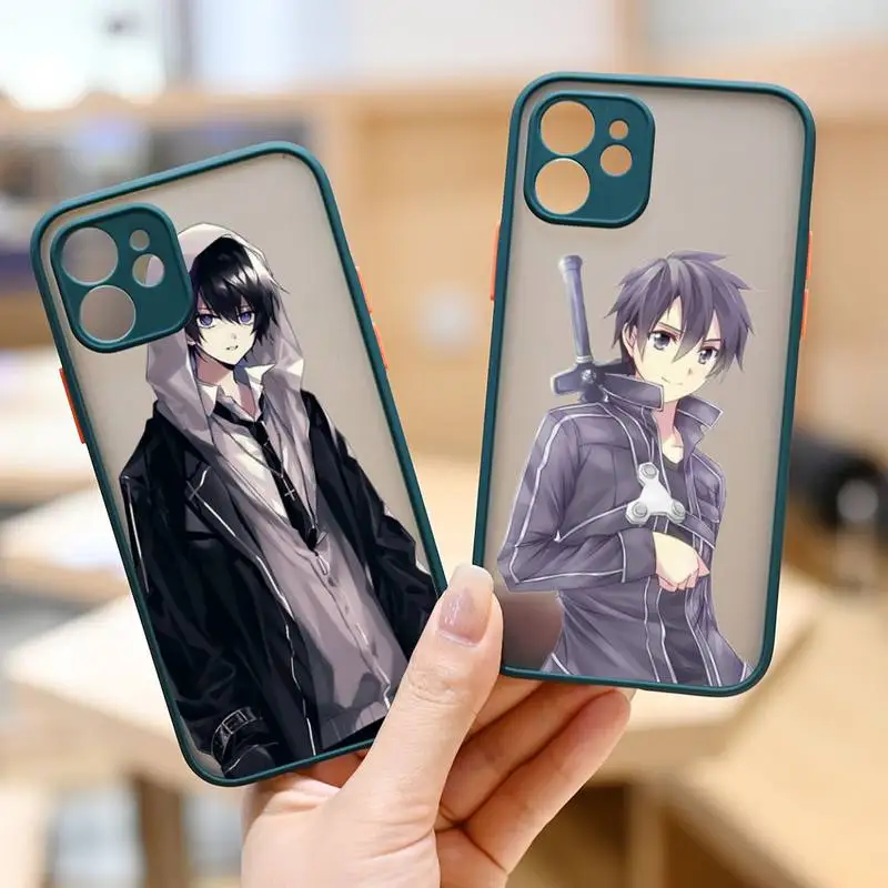 

Sword Art Online SAO Phone Case For iPhone 12 11 Mini Pro XR XS Max 7 8 Plus X Matte transparent White Cover
