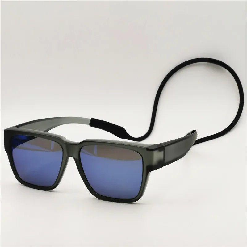 Cr black-blue len 5801 спортивные солнцезащитные очки для рыбалки с силиконовым шнуром UV400, поляризационные, противоскользящие, квадратные, подходят для ношения на очках - Цвет линз: Cr black-blue len