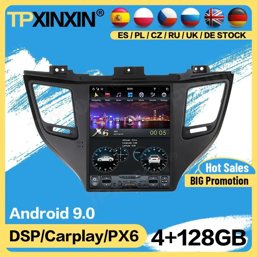 Carplay Tesla 128G радио 2 Din стерео с Android для Toyota Hyundai Tuscon 2015 2016 2017 2018 2019 GPS плеер аудио
