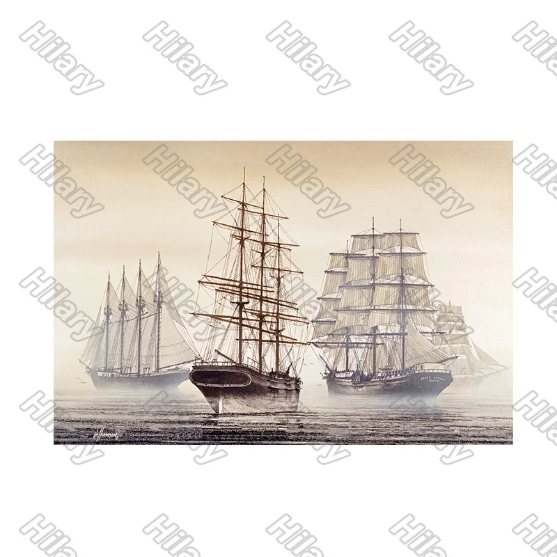 

Poster Earthy Landscape Painting Sailboat Canvas Painting Wall Art Nature Home Decoration for Living Room and Bedroom Frameless