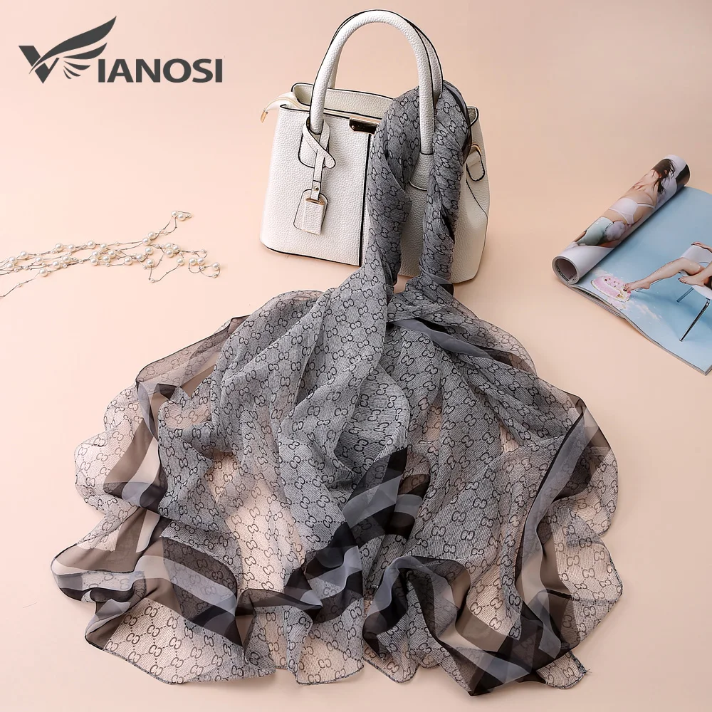 

[VIANOSI] шелковый шарф для женщин модный принт бандана бренд размера плюс шаль летние шарфы для женщин хиджаб