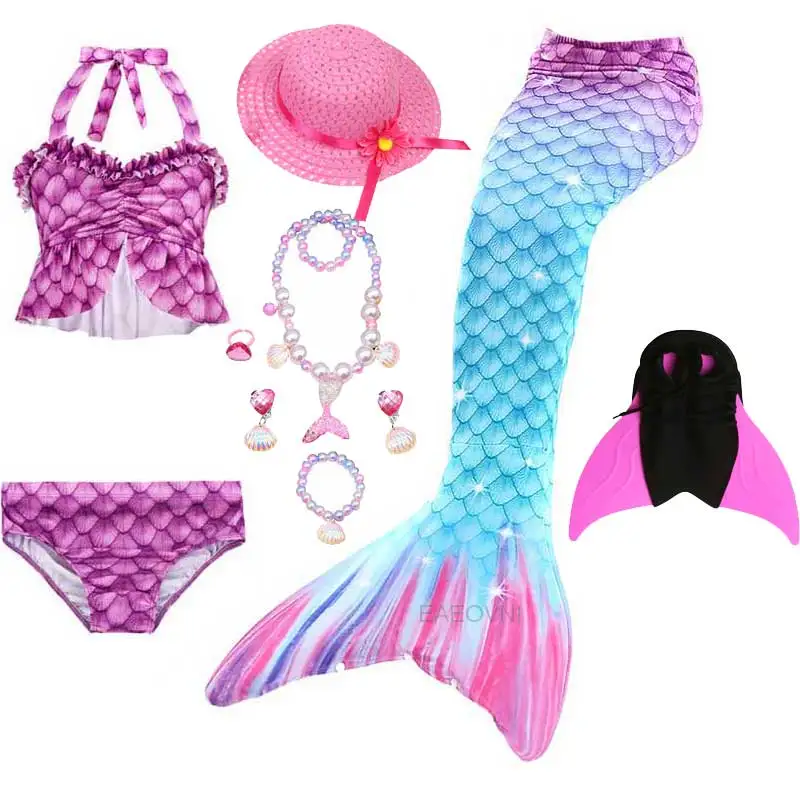 Костюм принцессы для девочек купальный костюм вечеривечерние с хвостом русалки