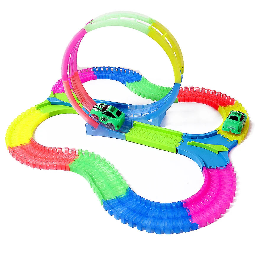 Волшебная DIY светящаяся гоночная дорожка 360 градусов каскадер петля светится в