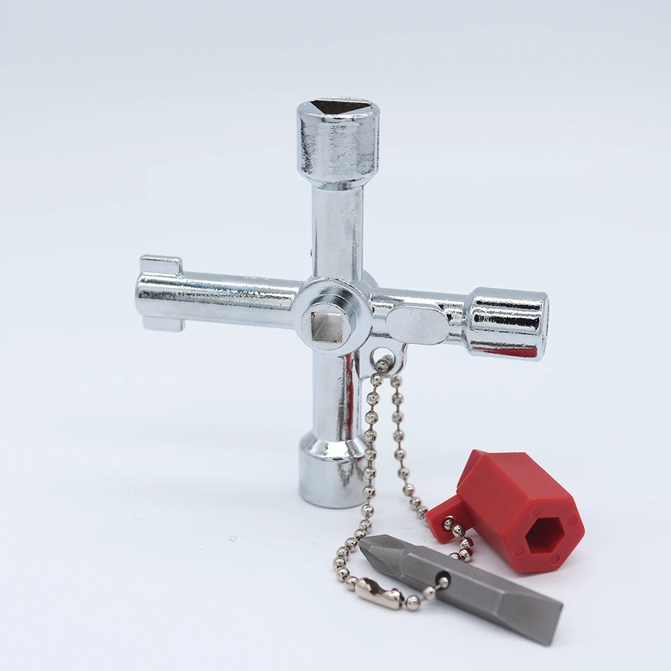 Многофункциональный ключ с треугольным крестом для счетчика воды квадратным