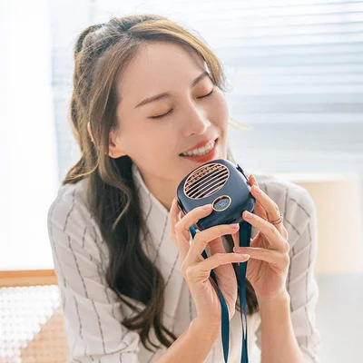 Kopen 2021 Draagbare Hals Fan Mini Usb Cooler Oplaadbare Ventilador Outdoor Reizen Handheld Stille Kleine Pc Ventilatoren Led Display